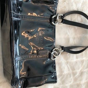 Black patent Coach purse
